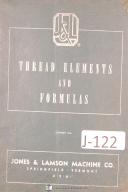 Jones Lamson Thread Elements and Formulas Manual Year (1948)